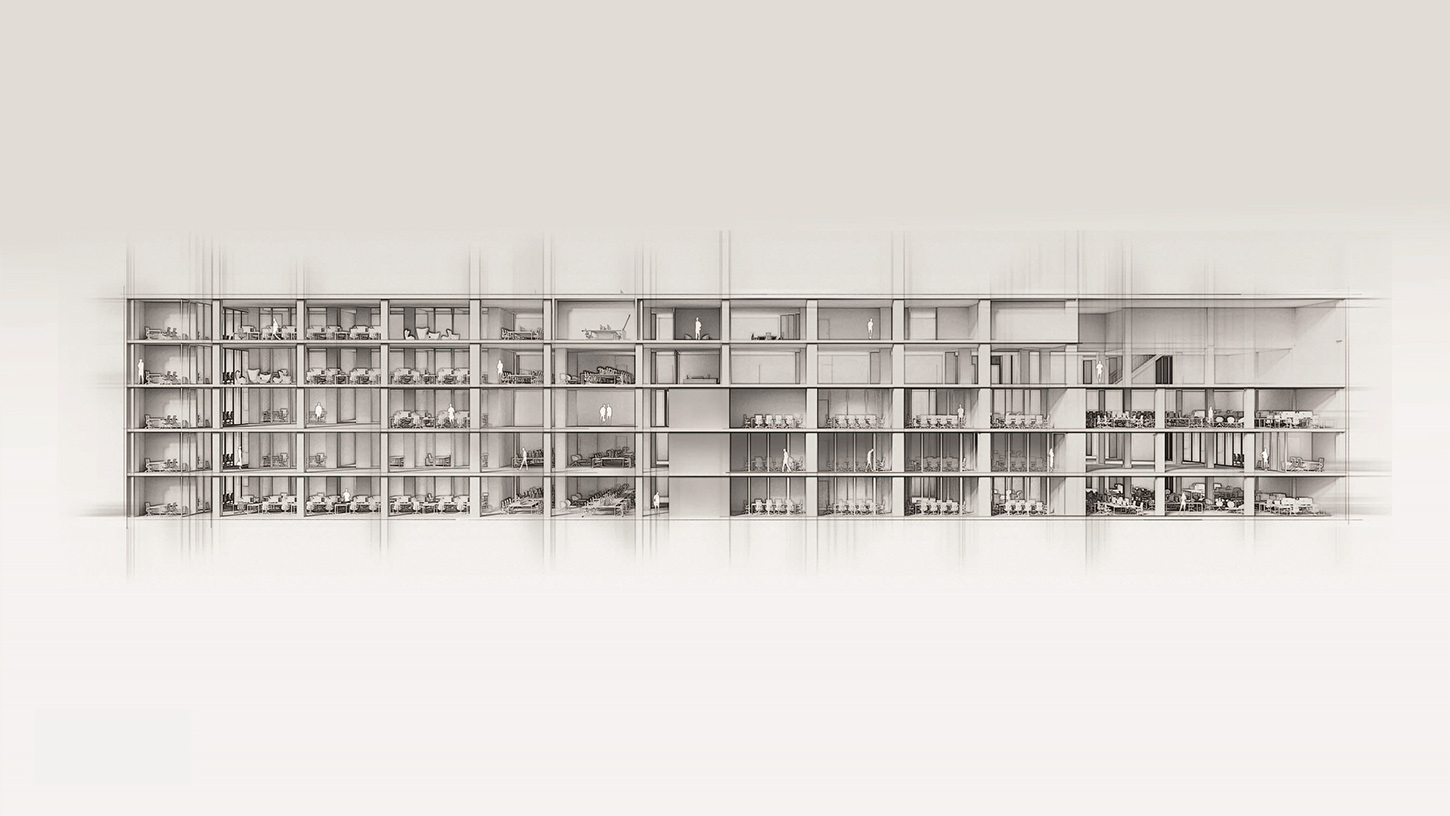 office building 3d render by meta form